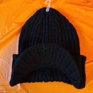 Knit Cuff Brim Beanie, BLACK, NWOT Unbranded, One Size